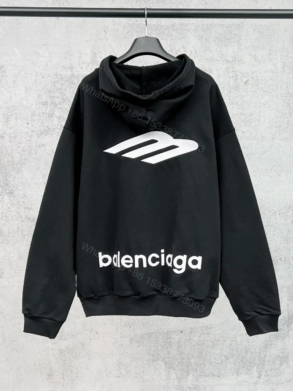 View 4 of Black Cotton-Blend Zip Hoodie, Minimalist Luxury, Everyday Comfort
