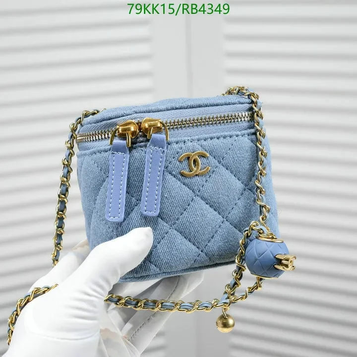 View 5 of Chanel Mini Cube Pearl Crush Vanity Bag in Sky Blue GQ932 – Vibrant Color Expressions
