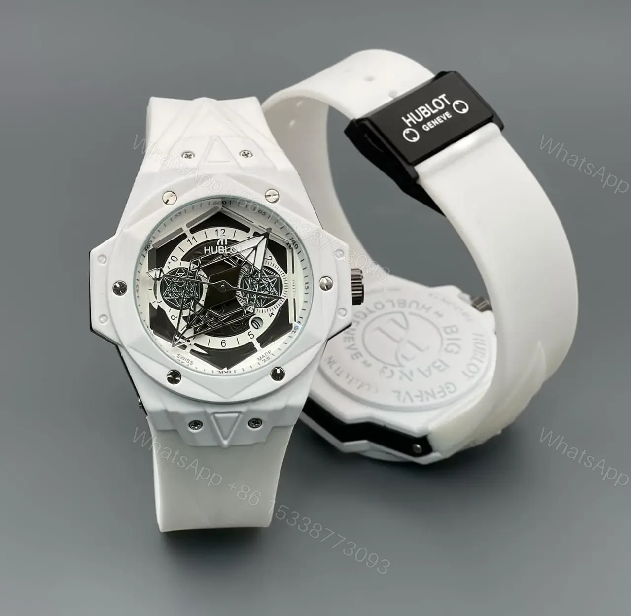 View 3 of Brand-Hublot Model-Sang Quality-7A Gender-Men’s Band-White