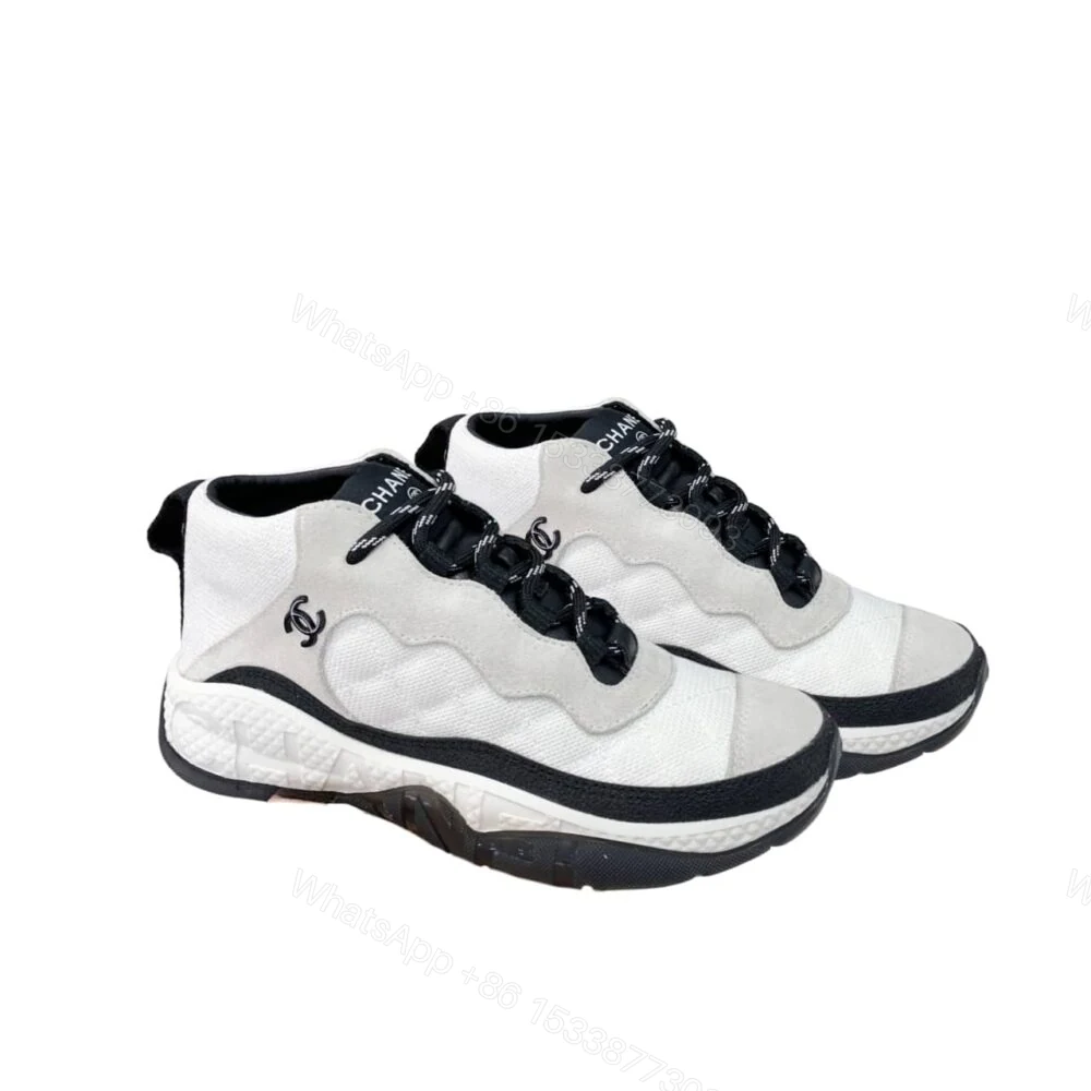 Chanel Plain Logo Sneakers Suede White G65776 — view 1