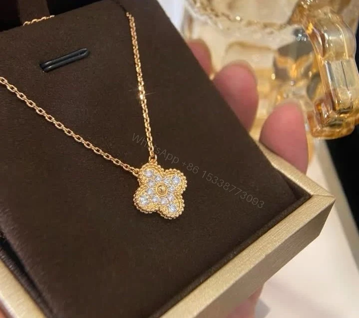 View 3 of Van Cleef & Arpels Replica Alhambra Diamond Necklace