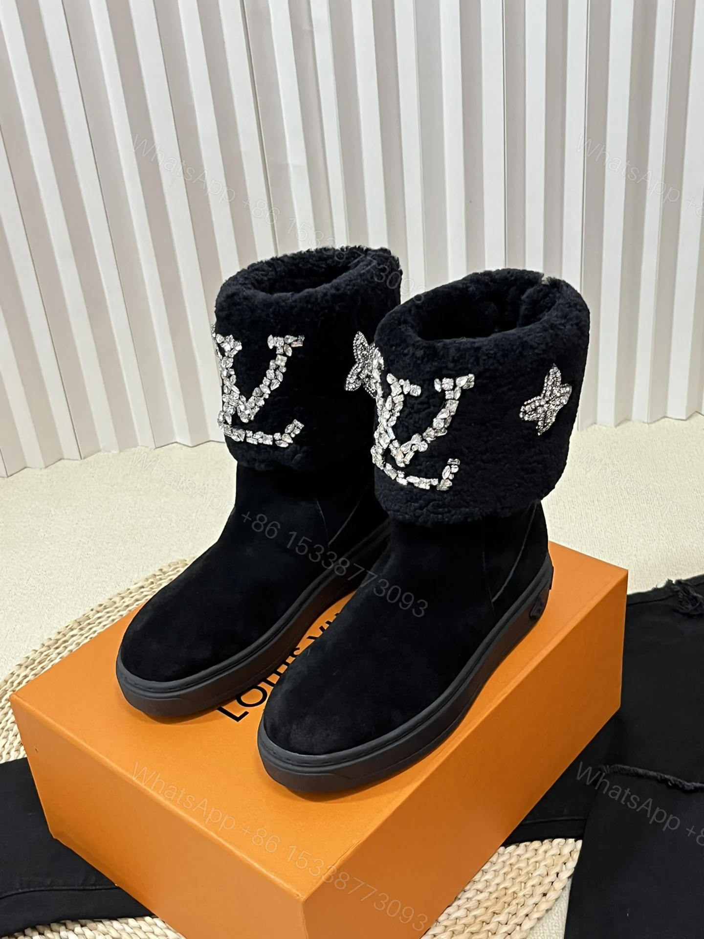 View 2 of LOUIS VUITTON ANKLE BOOT STUDDED WITH DIAMONDS BLACK