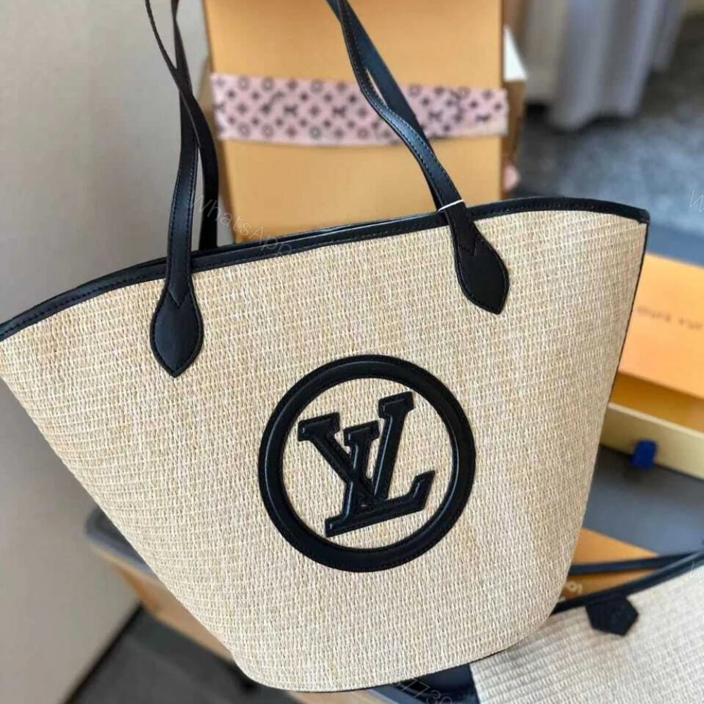 View 2 of Louis Vuitton Saint Jacques Raffia Tote Bag Beige 57Cm M59808