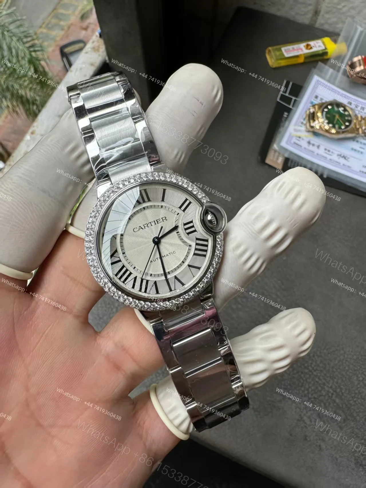 View 2 of Cartier Super Clone Ballon Bleu Diamond bezel 42MM