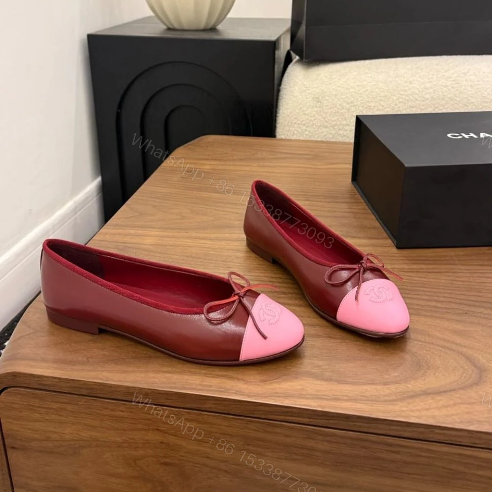 View 2 of Chanel Ballet Flats Burgundy & Pink G02819 X01000 U9349