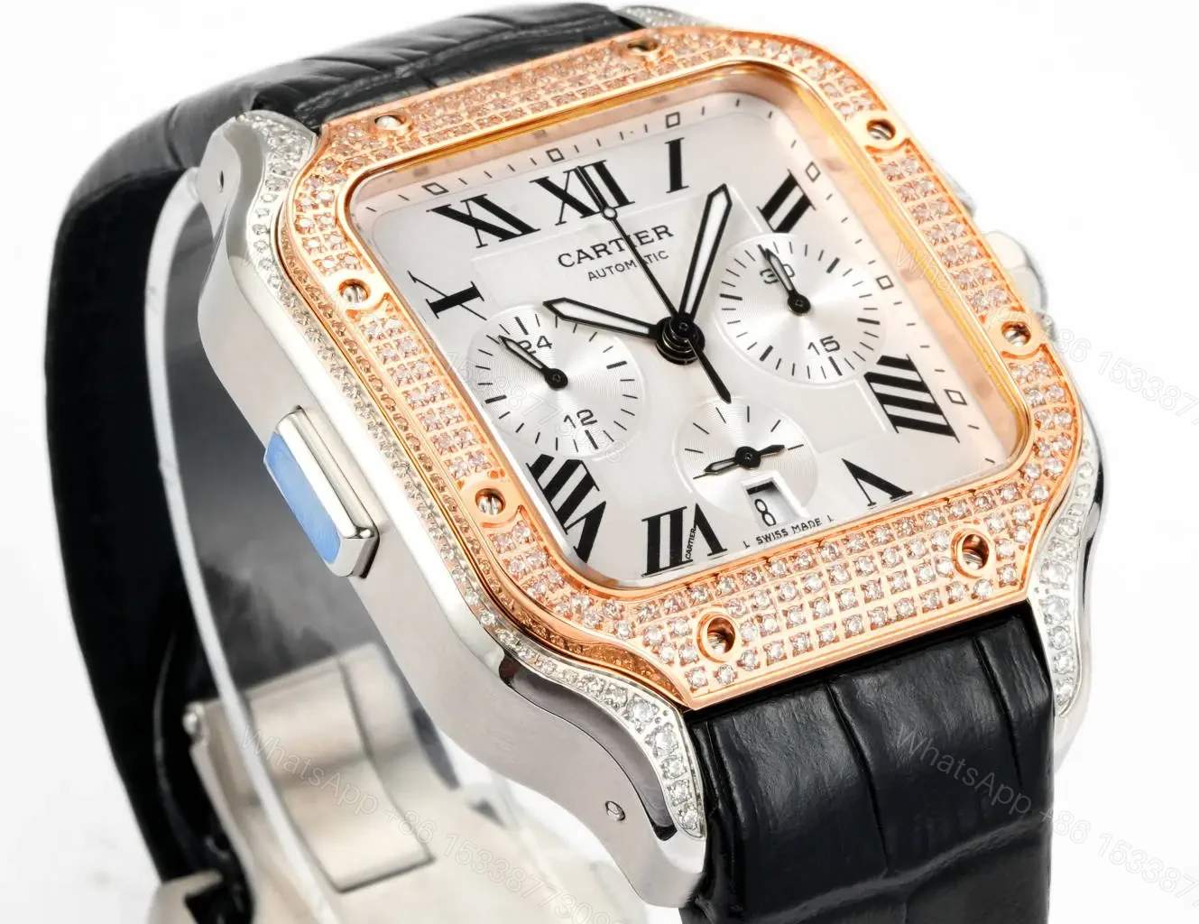 View 3 of Cartier Santos Chronograph Rose Gold 43mm CARTIER-SANTOS-RG43
