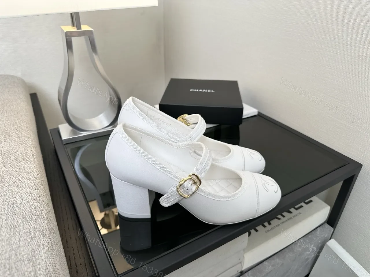 View 8 of White Leather Mary Jane Pumps - Elegant, All-Day Comfort