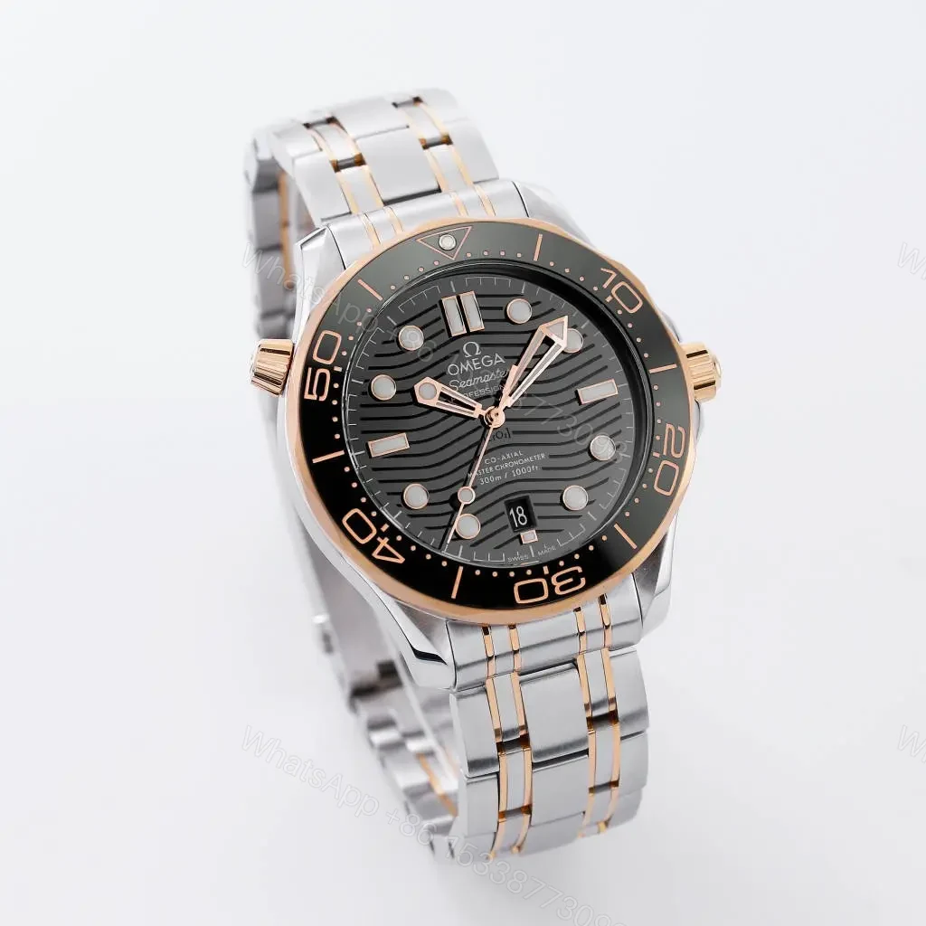 View 3 of Omega Seamaster 300M Replica Watch Two-Tone Stainless Steel with Black Dial 42mm