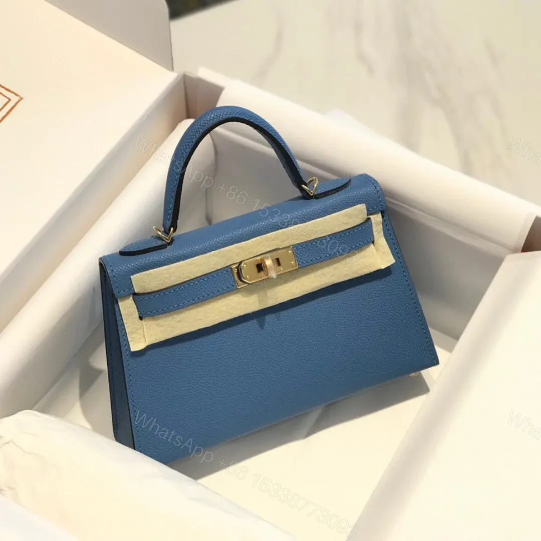 HN MINI 20 BLUE EPSOM GOLD HARDWARE — view 1