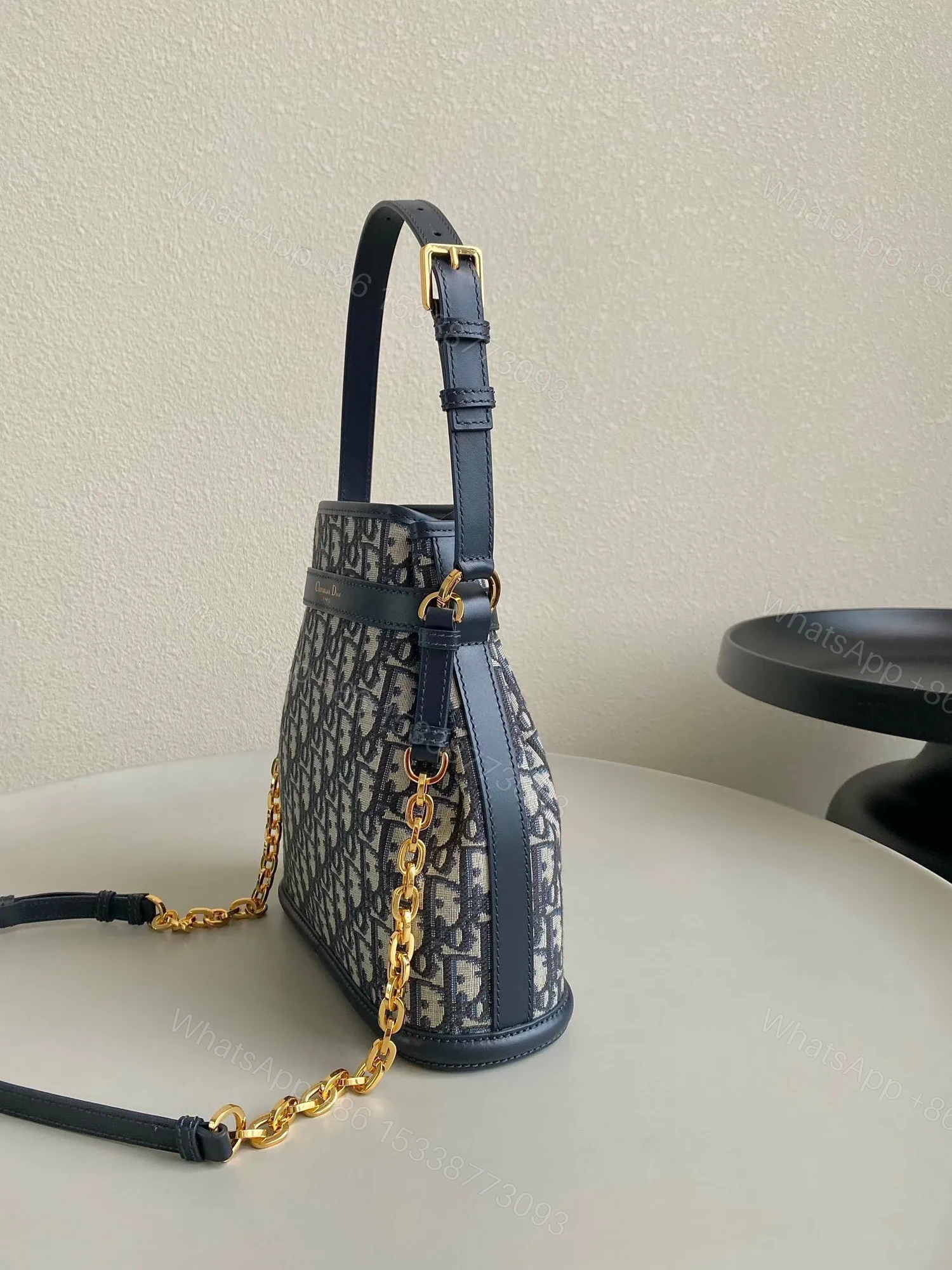View 3 of Dior Cest Canvas Backpack Super Embroidered Pattern Black 24x10x24.5cm