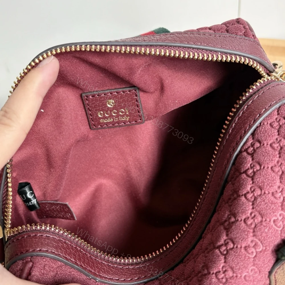 View 6 of Gucci Mini GG Handbag GG Canvas Dark Red 20Cm