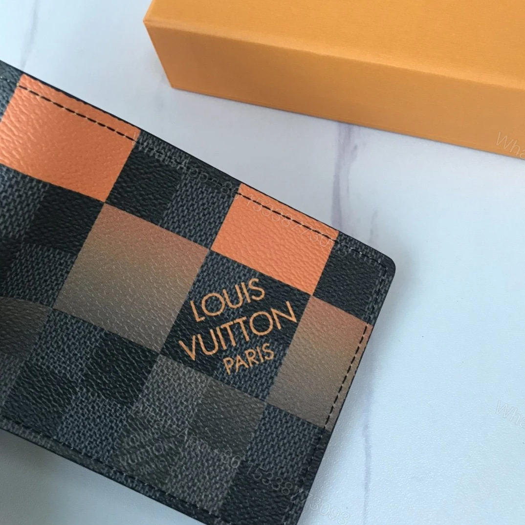 View 4 of Louis Vuitton Multiple Wallet Damier Graphite Giant 3 Card Slot Orange In