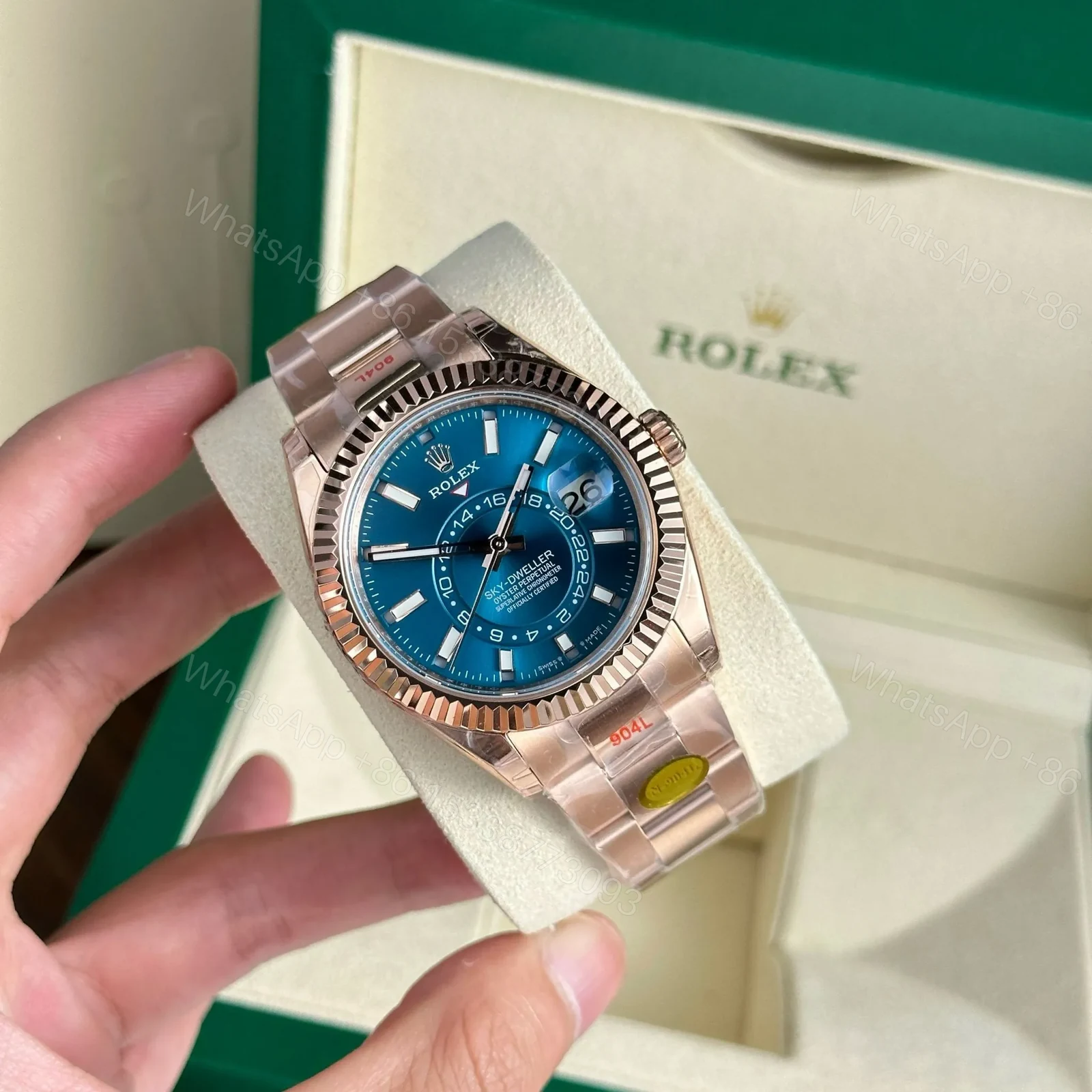 View 2 of Superclone Rolex Sky-Dweller Blue Dial 336935 (Oyster)