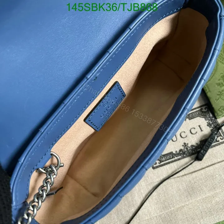 View 37 of Gucci Super Mini Bag in Blue Matelassé Chevron Leather with Silver-Toned Hardware 496474