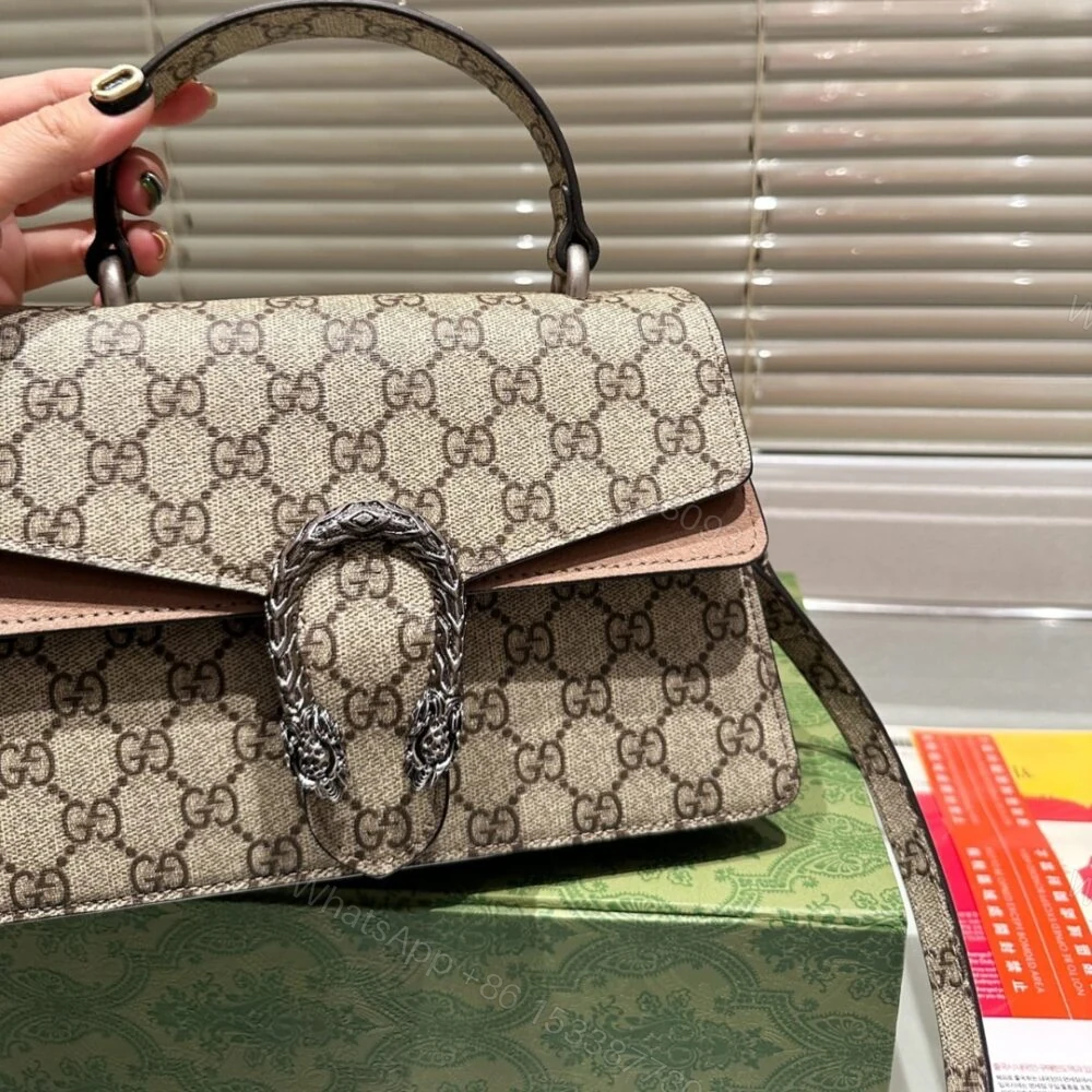 View 4 of Gucci Damen Dionysus GG Canvas Top Handle Bag Brown 24Cm