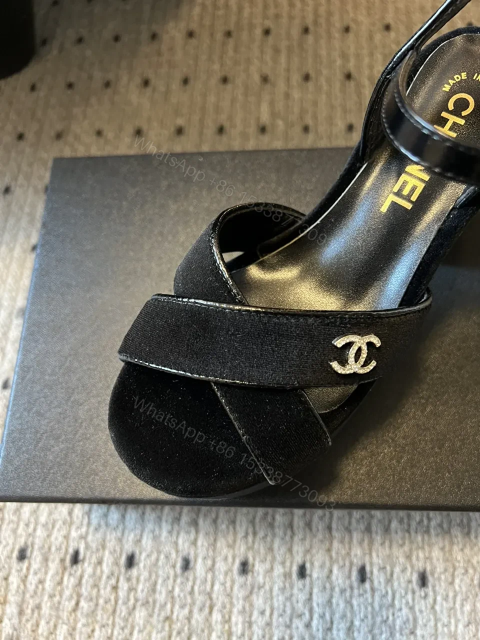 View 9 of Velvet Block-Heel Sandals: Luxe Comfort Everyday Style