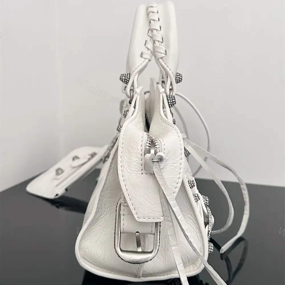 View 5 of 高仿Balenciaga*NeoCagole系列機車包白色