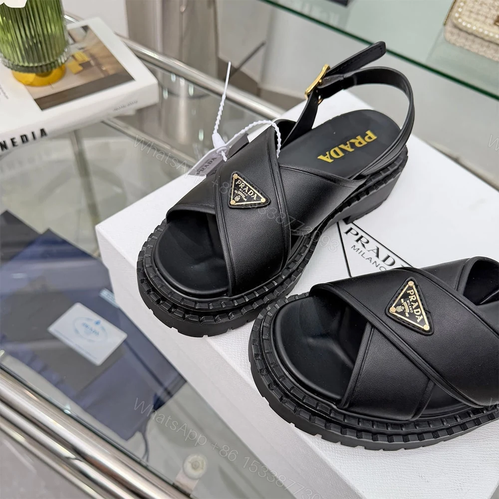 View 6 of PRADA Leather sandals 374742