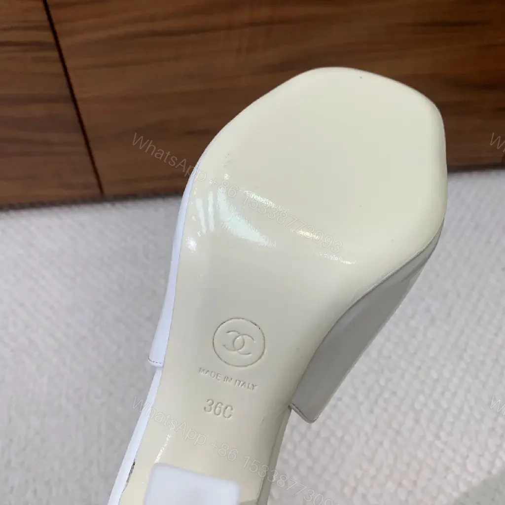 View 7 of White Satin Mules with Logo Hardware – Elevated Everyday Chic