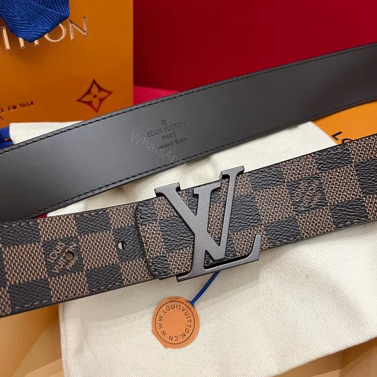 View 5 of Checkerboard LV Buckle Belt â€” Modern, All-Day Confidence