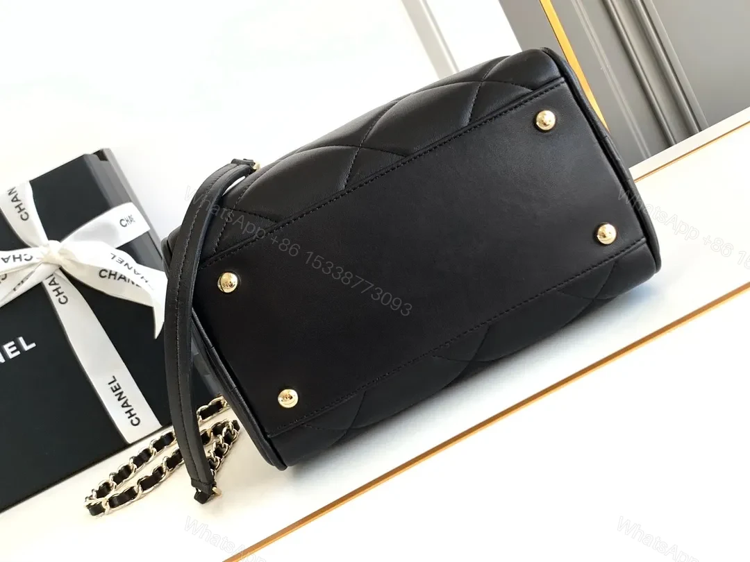 View 2 of Chanel Black Quilted Lambskin Leather Bag