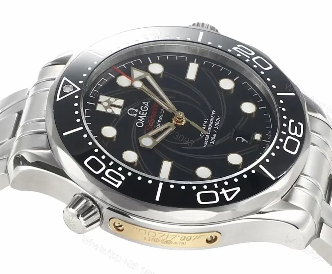 View 4 of Omega Seamaster Planet Ocean 600m Co-Axial Master Chronometer 42mm Diver’s Watch Black Dial Stainless Steel Case and Bracelet Black Ceramic Bezel with White Enamel Scale