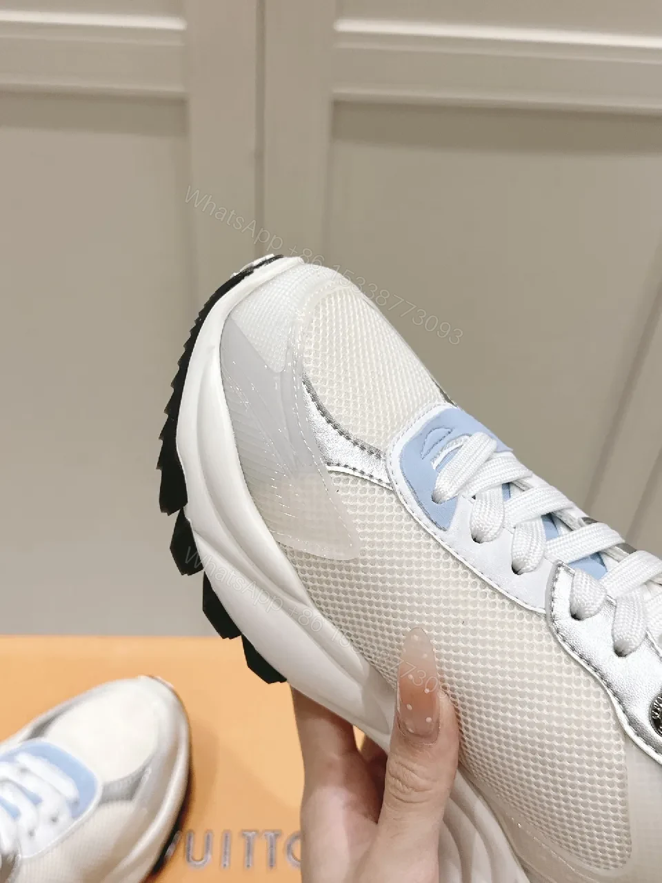 View 9 of Chunky Luxe Sneakers: Subtle Monogram, Premium Knit & Leather