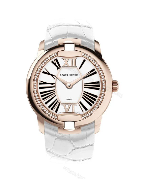 Roger Dubuis Velvet 36mm Rose Gold White Leather Strap — view 1
