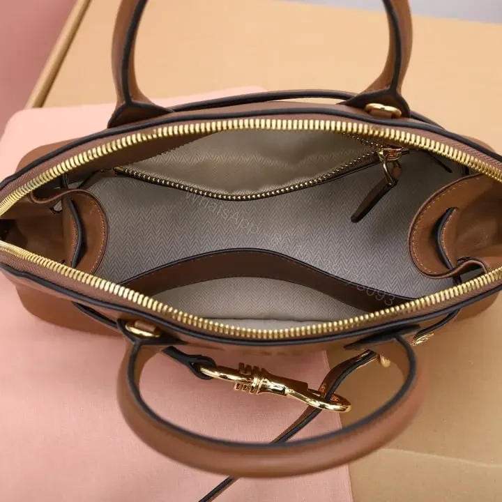 View 9 of 高仿miumiu*Aventure系列5BB169手提包棕色小號免檢版