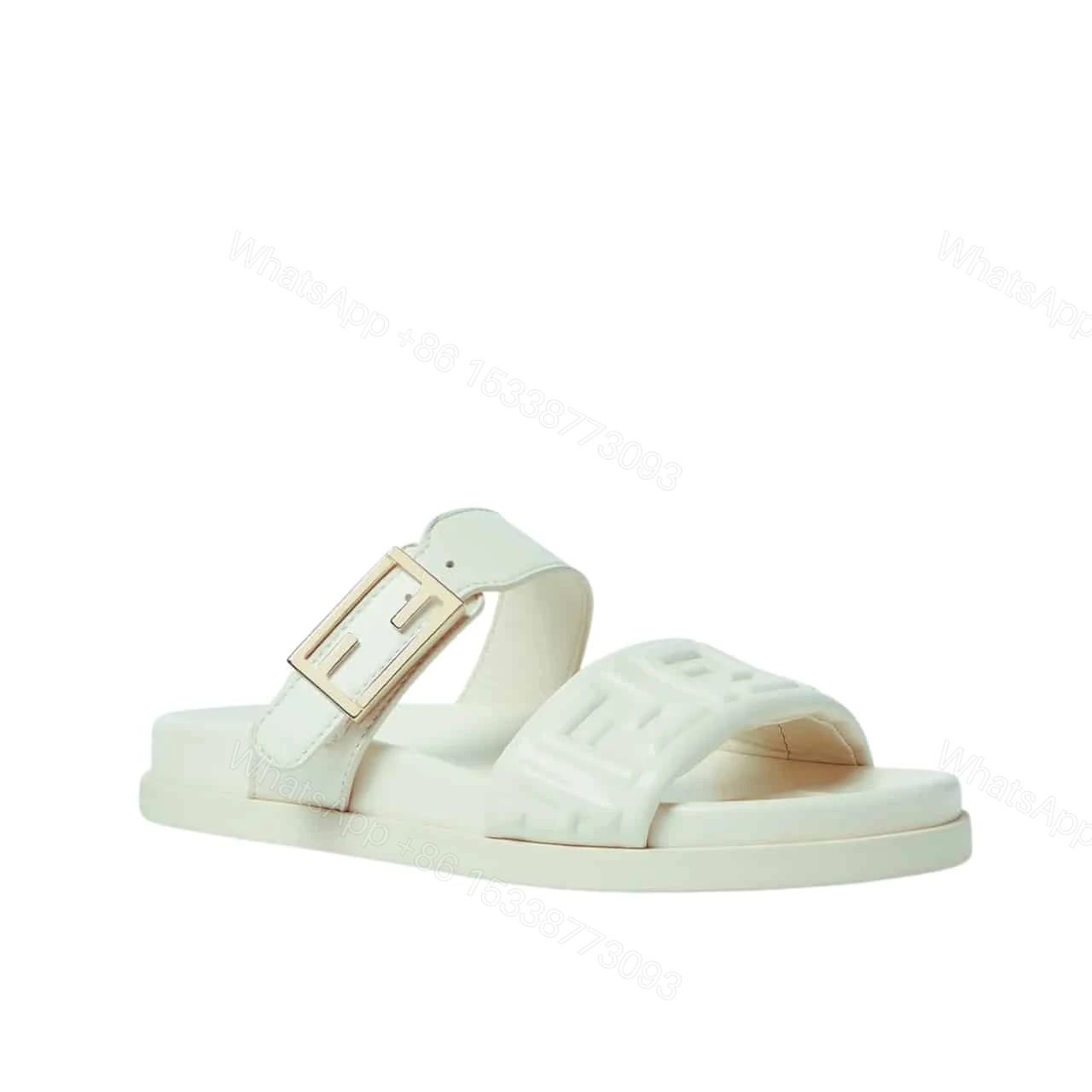 FENDI FEEL NAPPA SLIDES WHITE 8X8710ABOHF1SVV — view 1