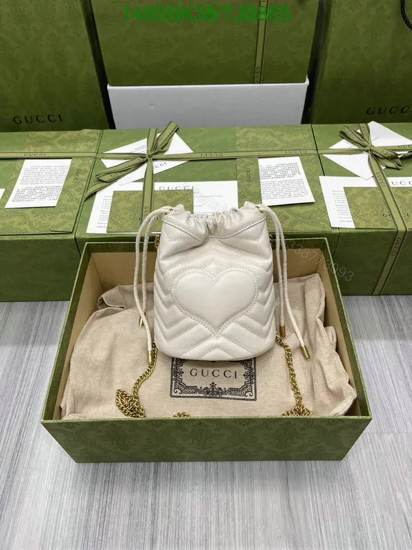 View 14 of Gucci Red Matelassé Leather Mini Bucket Bag 575163