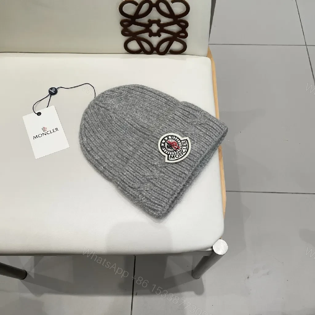 View 3 of Cozy Knit Beanie with Moncler Patch — Everyday Warmth, Elevated Style