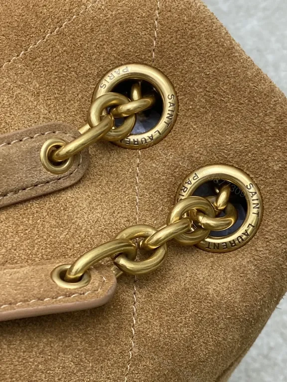 View 8 of Soft Suede Quilted Tote with Gold YSL Emblem â€” Everyday Luxury