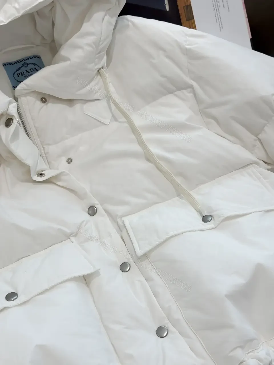 View 4 of Cozy Off-White Insulated Puffer Jacket: Lightweight Warmth