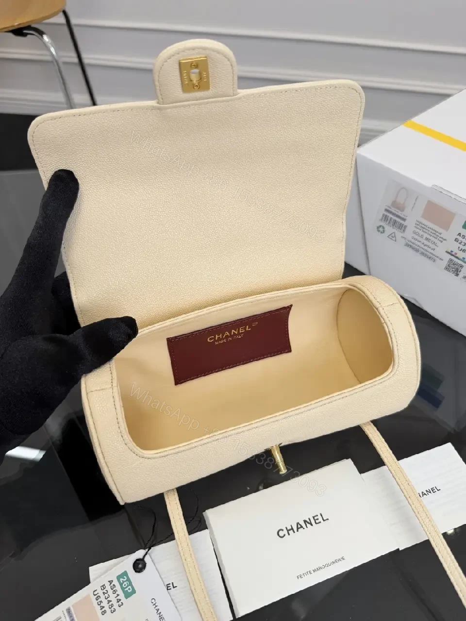 View 6 of Pebble Beige Mini Flap Bag: Luxury Everyday Chic, Tote-Grade Bag