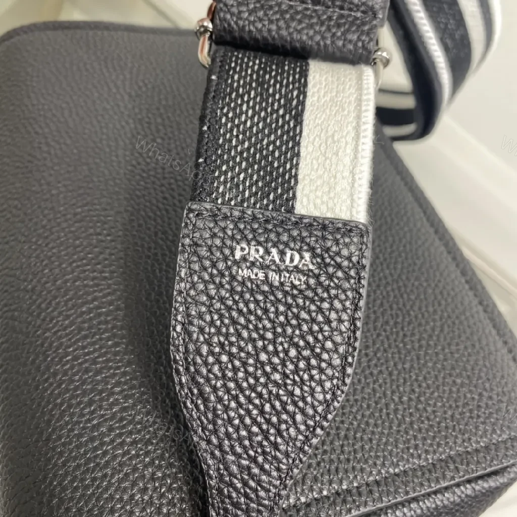 View 6 of Black Pebble-Grain Crossbody: Luxe Slim with Signature Hardware