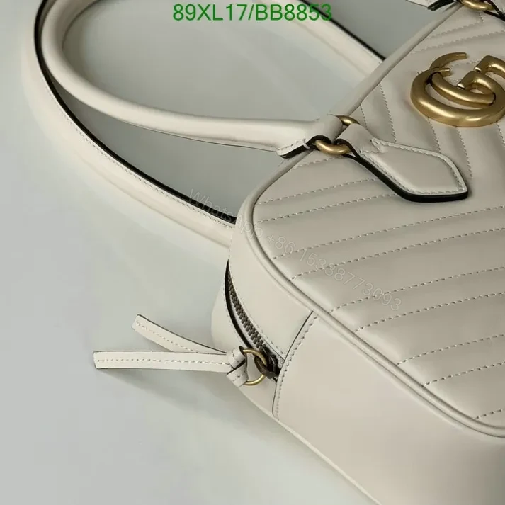 View 4 of Gucci Faux GG Marmont White Top Handle Bag BB8853
