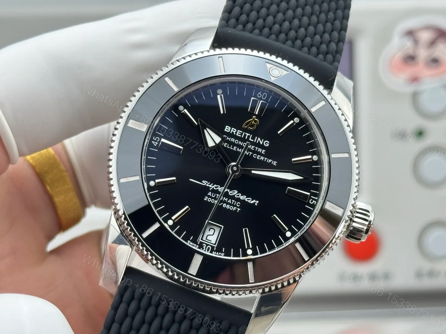 View 4 of Breitling Superocean Heritage Black Rubber Replica 46MM Premium B20 Diver Edition AB2020121B1S1