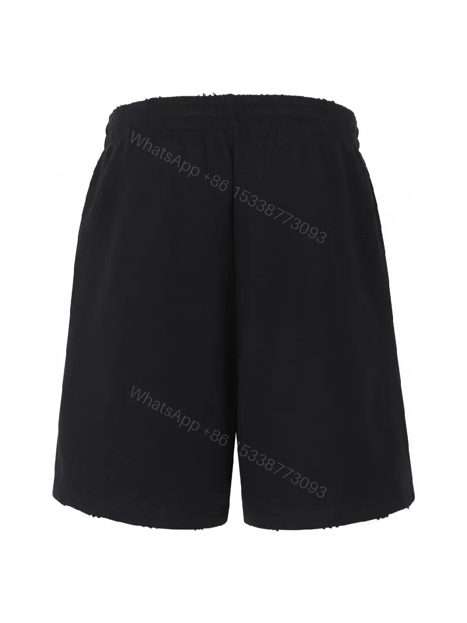 View 4 of Black Nylon Shorts Balenciaga Style Drawstring Key Feature Loose Fit