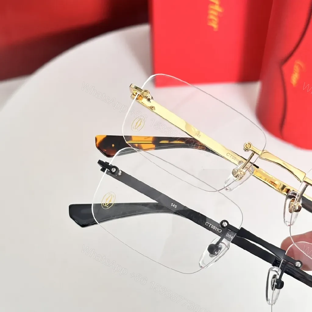 View 6 of Lux Rimless Glasses: Subtle Gold Accents, All-Day Comfort