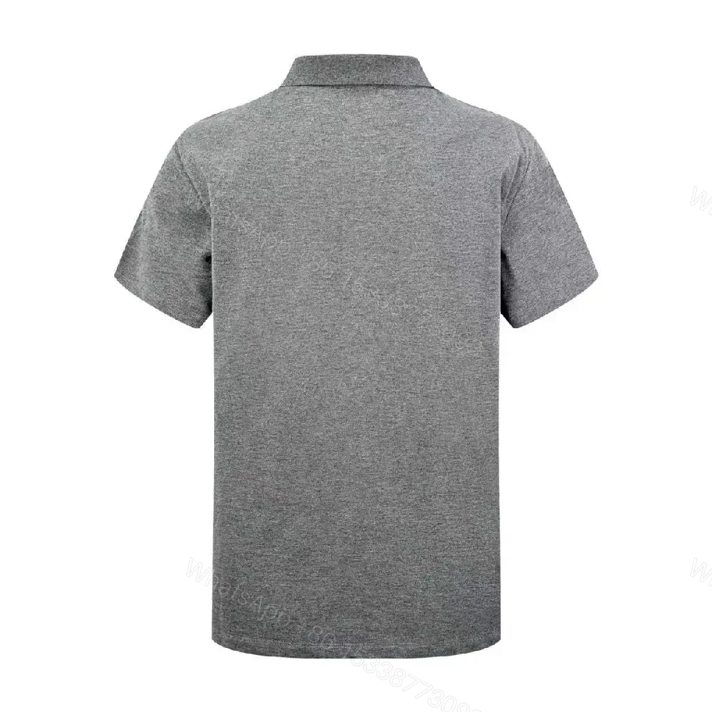 View 5 of Grey Gradient Polo Tee with Subtle Embroidery Polo Shirt, Luxe Everyday