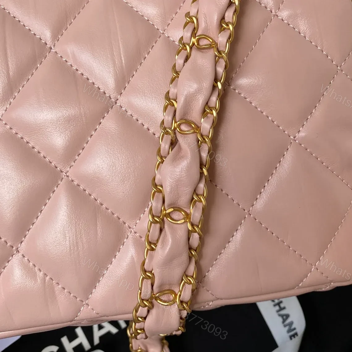 View 4 of CHANEL SMALL FLAP BAG 20 IN PEACH PINK LAMBSKIN GOLD HARDWARE