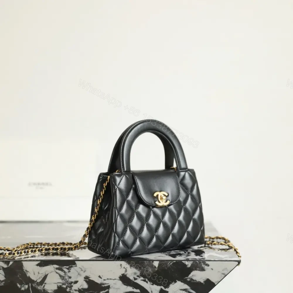 View 4 of 高仿Chanel*25A系列AS4416Kelly羊皮單肩包Mini黑色免檢版
