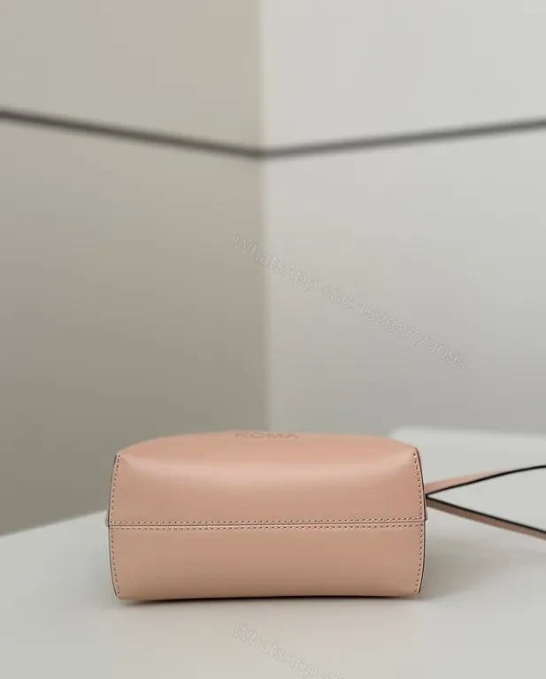 View 9 of Soft Pink Leather Satchel: Tortoiseshell Handles, FENDI-inspired Luxe