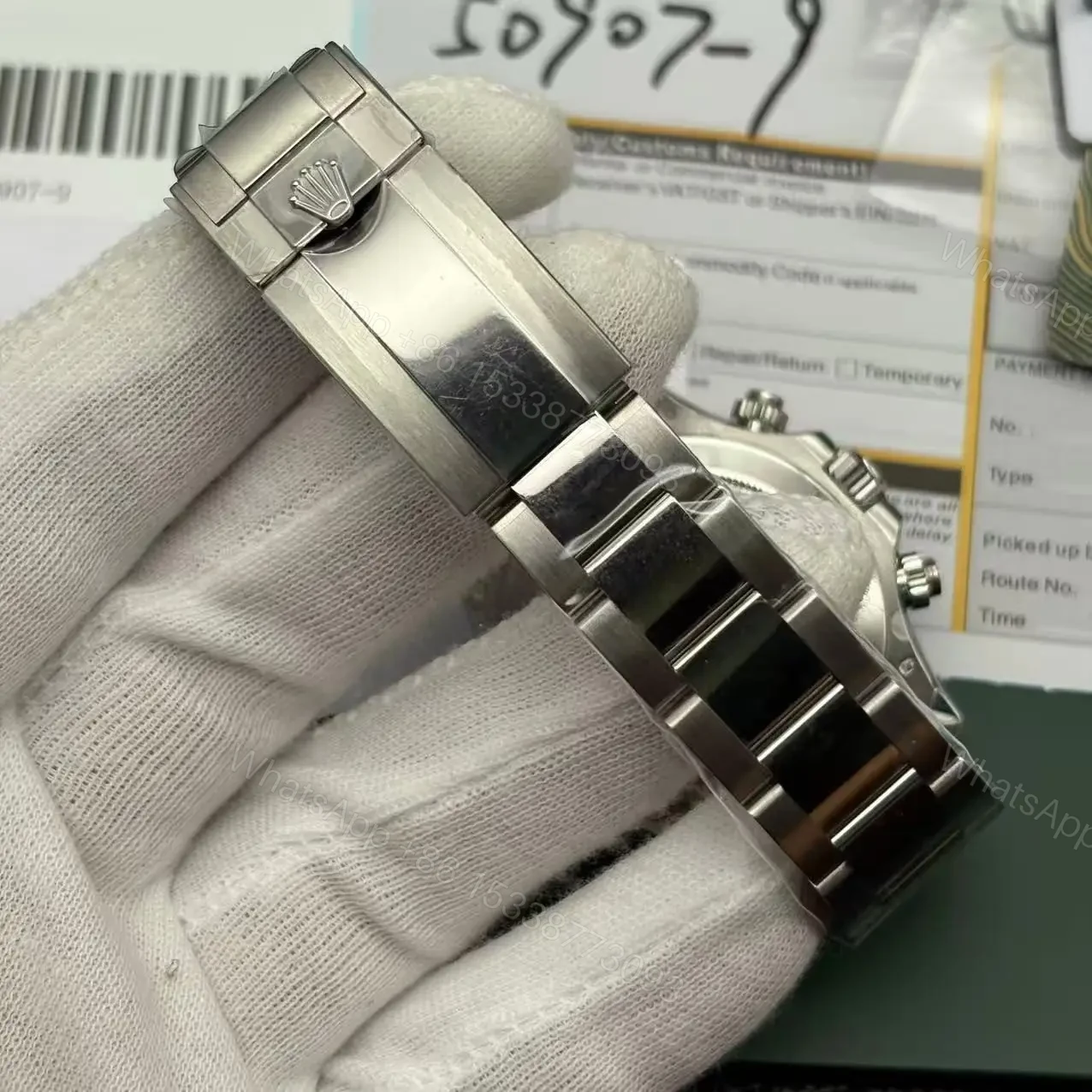 View 9 of Replica Rolex Daytona Ice Blue Arabic Dial Platinum Watch