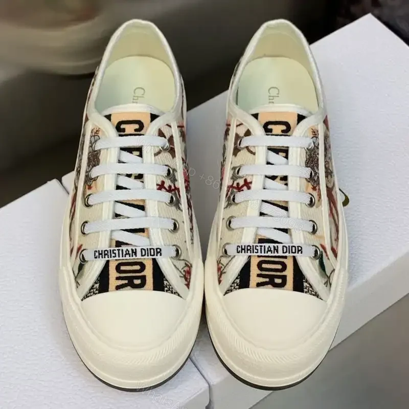 View 2 of WALK’N’DIOR PLATFORM SNEAKERS UNISEX JARDIN D’HIVER EMBROIDERED WHITE – CD154