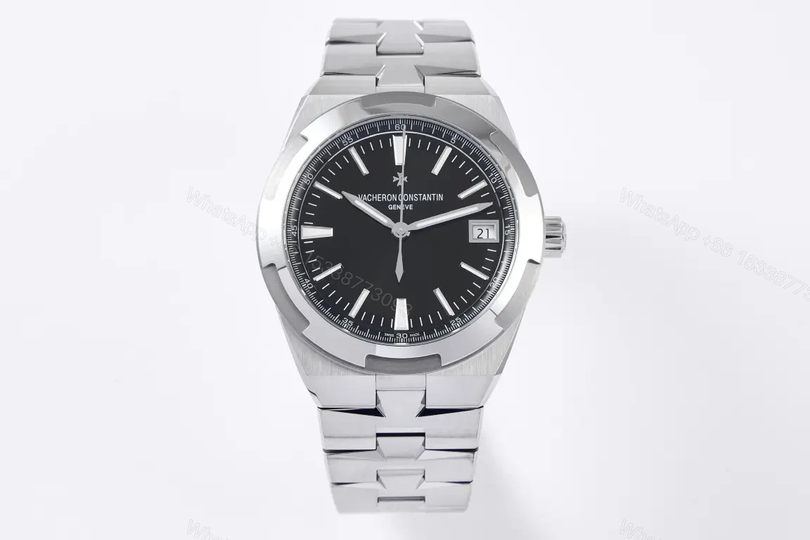 JJ Factory Vacheron Constantin Overseas 4500V Series Stainless Steel Watch – Black Dial, 41mm, Automatic Movement, Date Display, Steel Bracelet or Rubber Strap Options — view 1