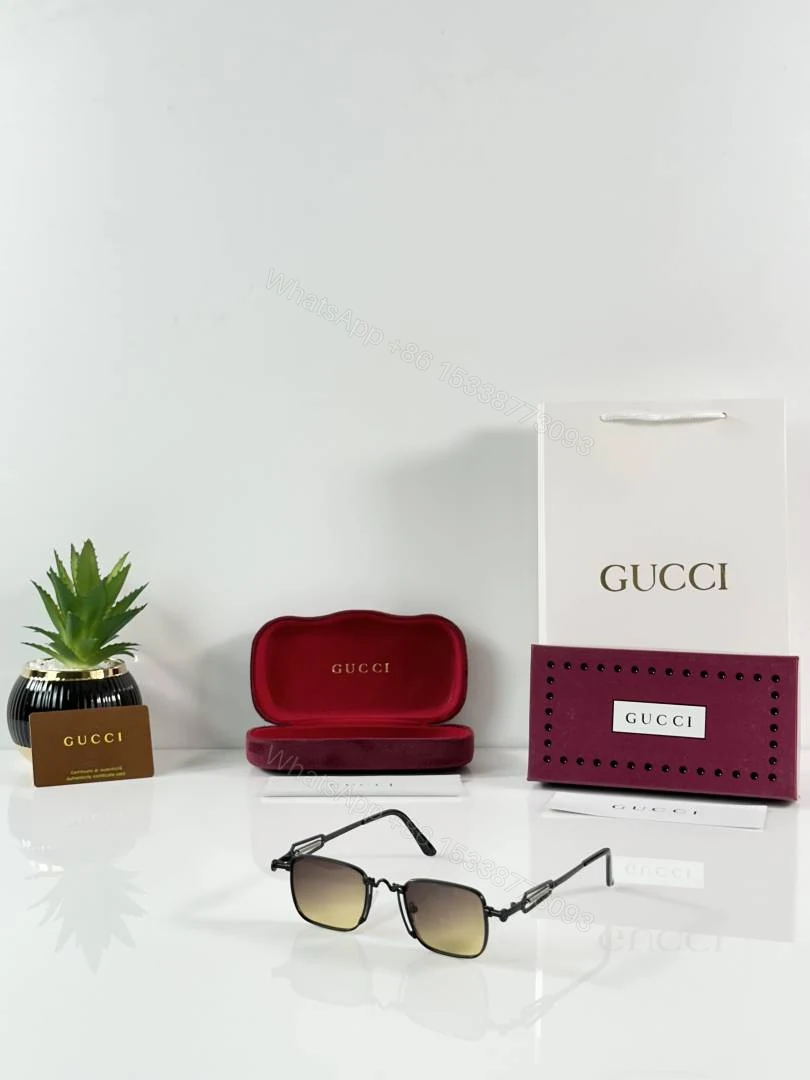 First Copy Gucci 96001 Black Brown Shaded Sunglasses — view 1