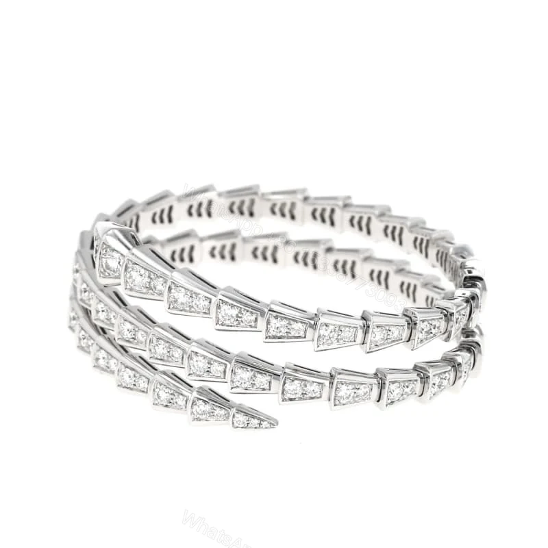 View 5 of Cheap Bulgari Serpenti Viper 18K Gold Full Lab Diamond Bracelet