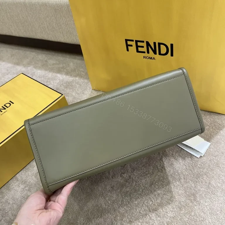 View 2 of Bold Leather Tote â€” Fendi Flair, Structured Luxury Tote